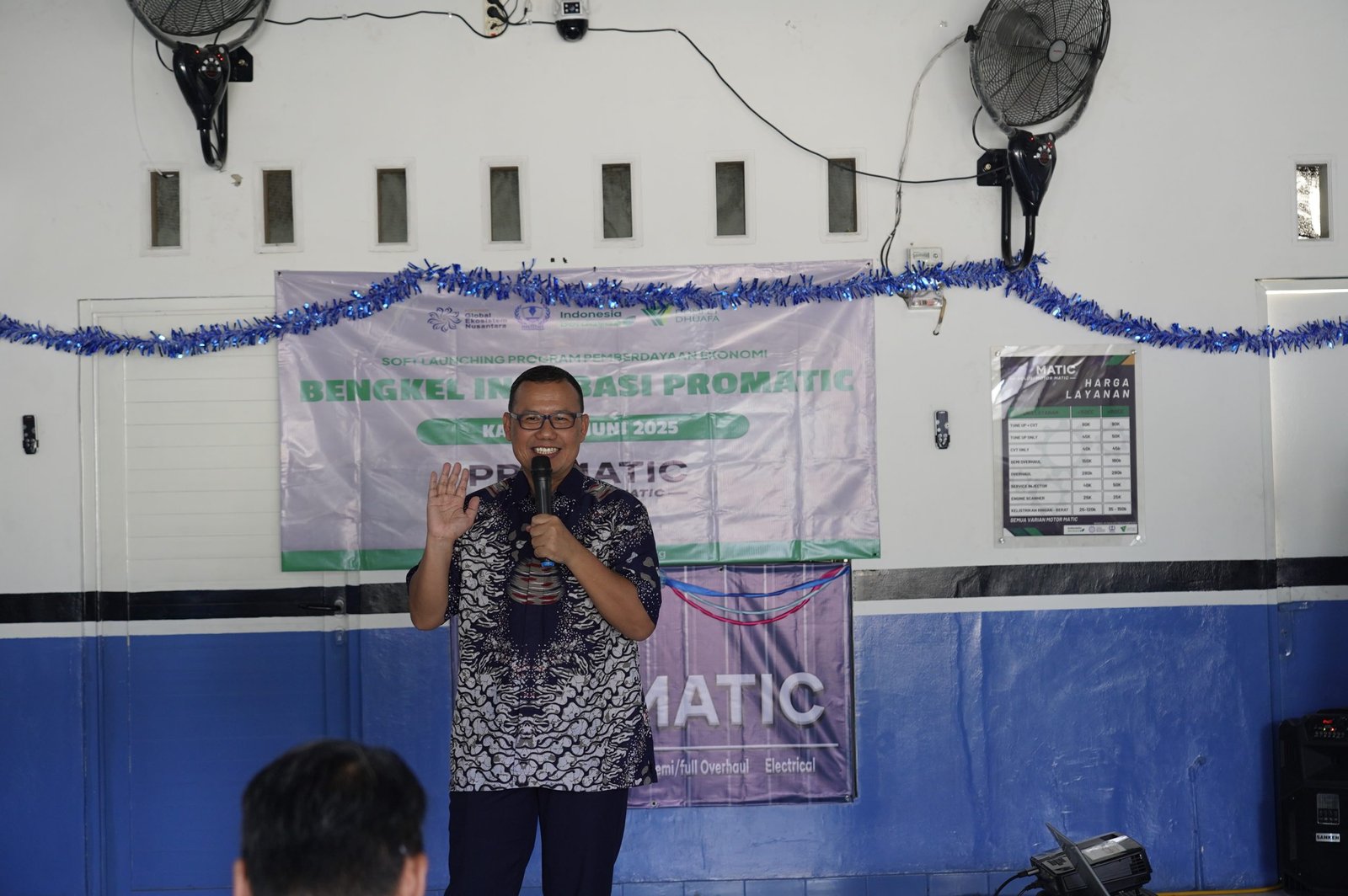 Sambutan Ahmad Juwaini, Ketua Pengurus Yayasan Dompet Dhuafa Republika dalam launching bengkel inkubasi promatic-program pemberdayaan ekonomi, Bekasi, 12 Juni 2025