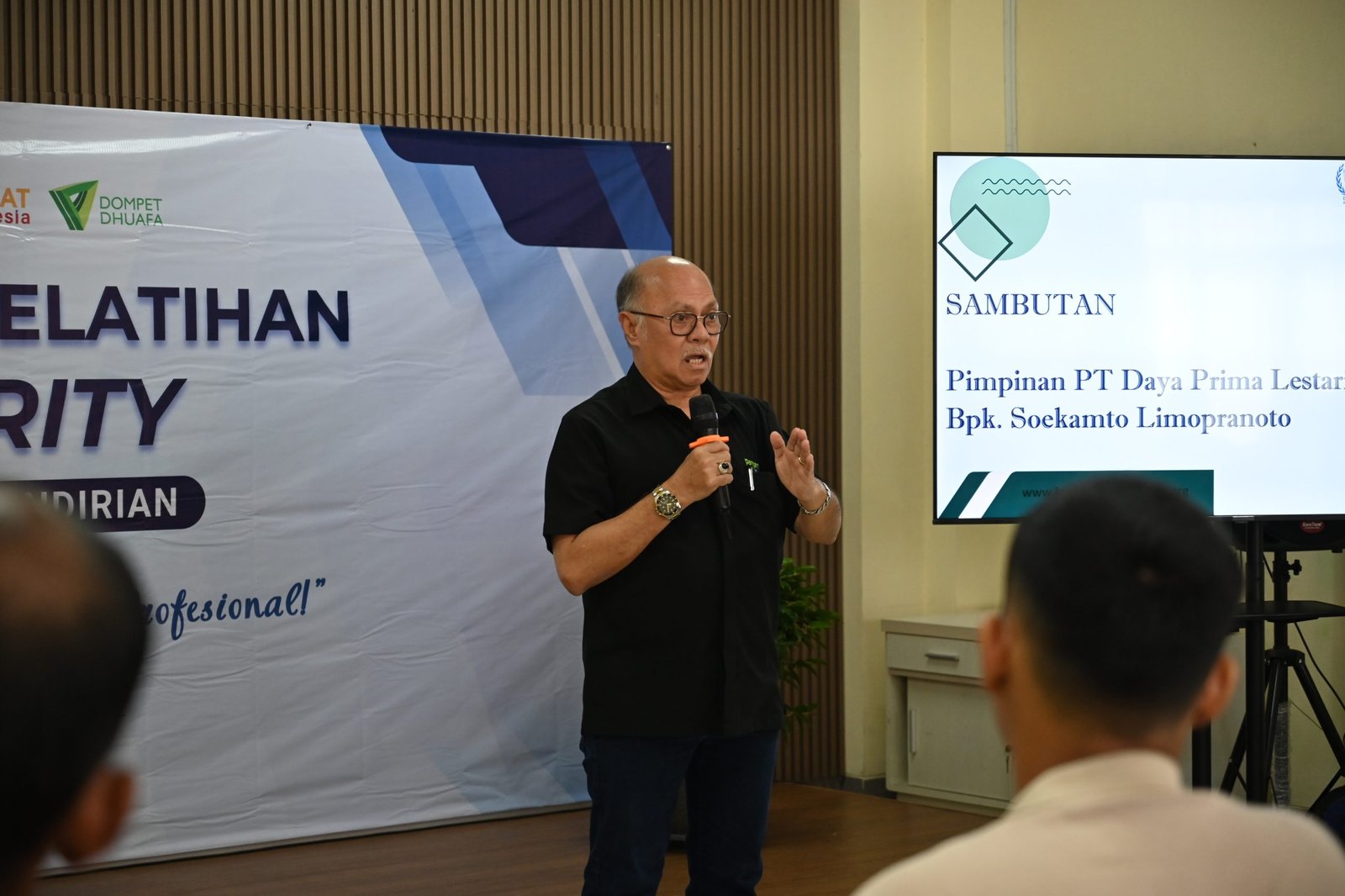 Sambutan Soekamto Limopranoto, Pimpinan PT Daya Prima Lestari dalam pembukaan pelatihan security, Karawaci, 11 September 2025