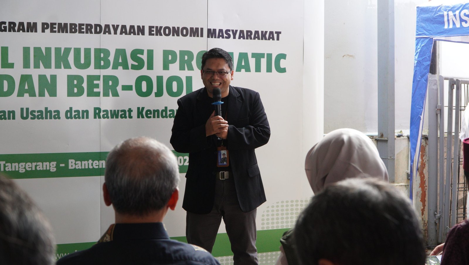 Sambutan Direktur Institut Kemandirian, Abdurrahman Usman, dalam launching Bengkel Inkubasi Promatic dan Ber-Ojol, Tangerang, 25 Februari  2026