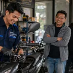 Ilustrasi hal yang membuat dirimu bernilai melalui pengetahuan, keterampilan, dan karakter seorang mekanik.