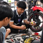 Pelatihan servis motor di Institut Kemandirian